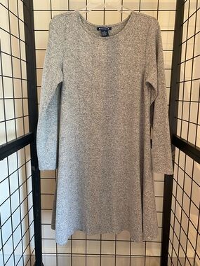 Architect Gray Long Sleeve Knit A-Line Dress
